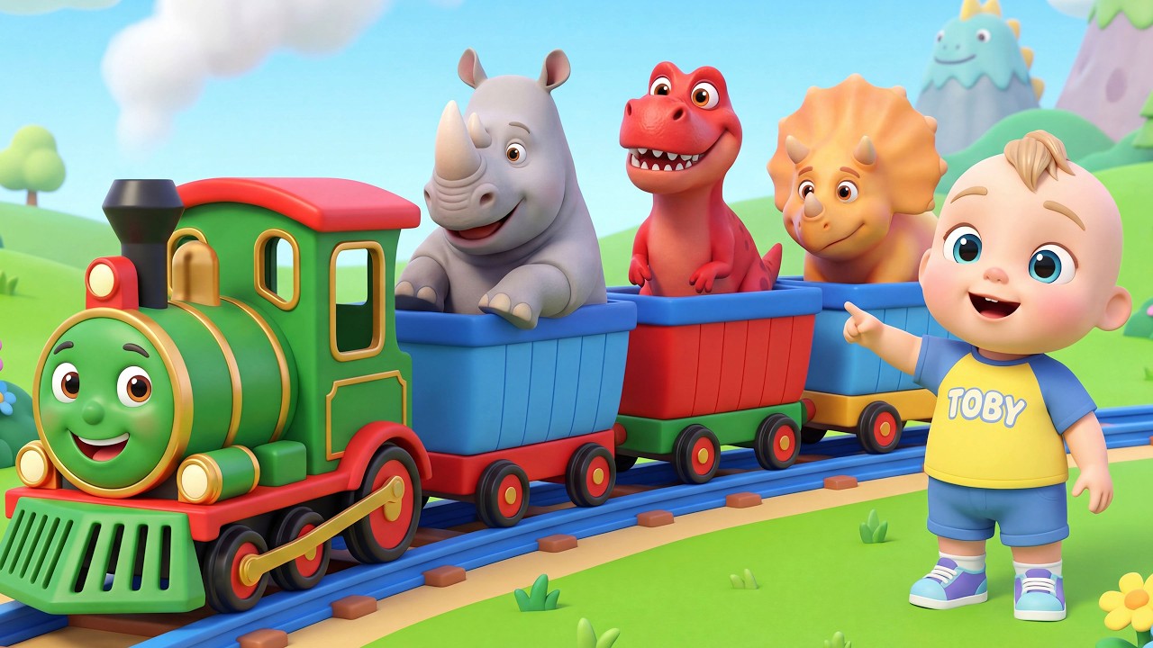 Choo Choo Train Dinosaur Adventure | Who's Your Mom? | Nursery Rhymes for Kids | Toby Nursery Rhyme