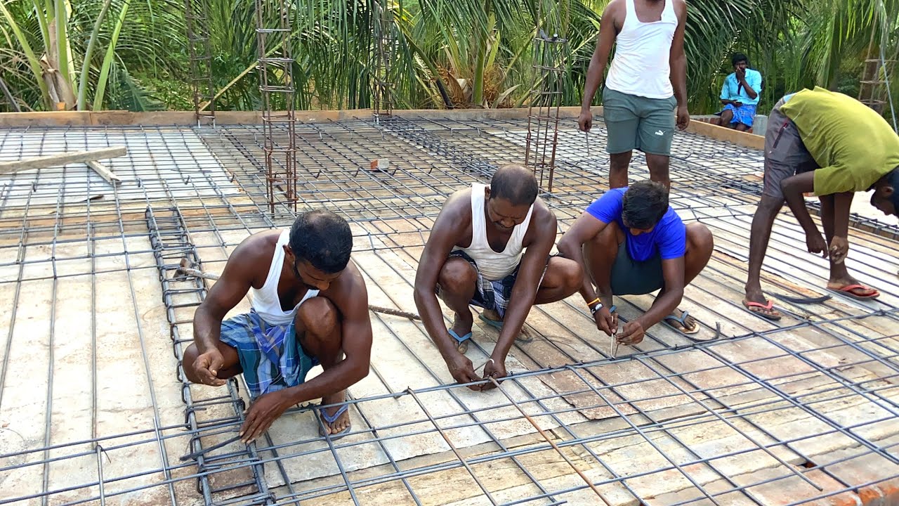 WoW Stunning Work! House 1000 square feet slab Iron rod Installing process for construction