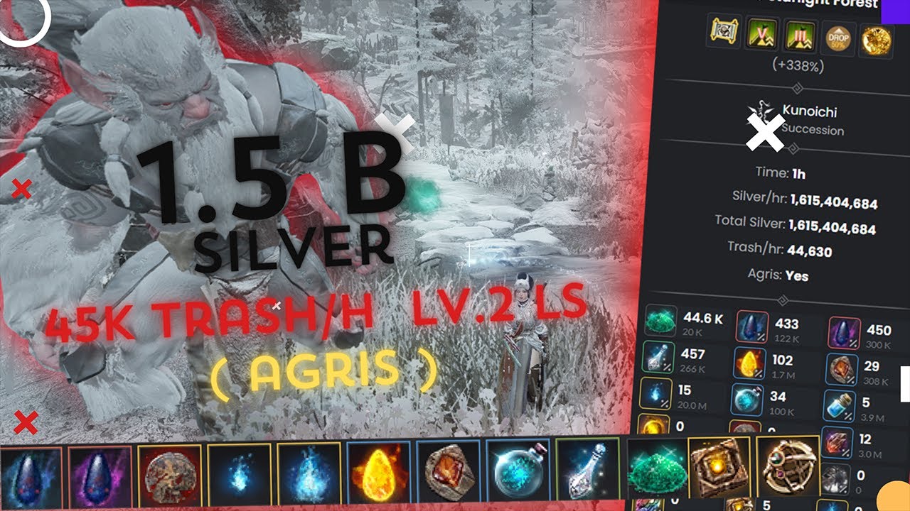 BDO | Jade Starlight Forest |Succ.Kunoichi 45k Trash/H ( Agris ) | PvE Combo Addons |