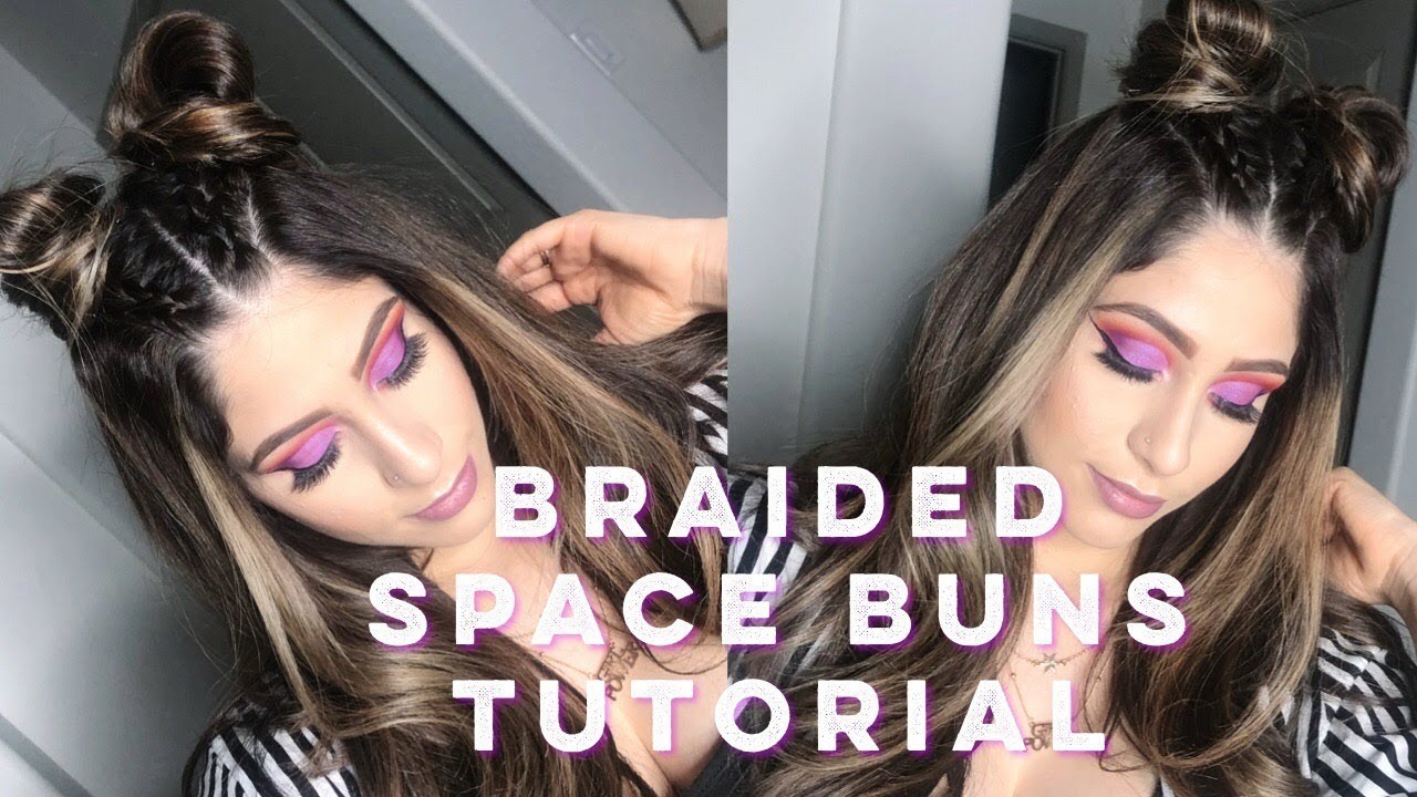 Braided Space Buns | Half Up Half Down Hairstyle Tutorial | Blanca vazquez