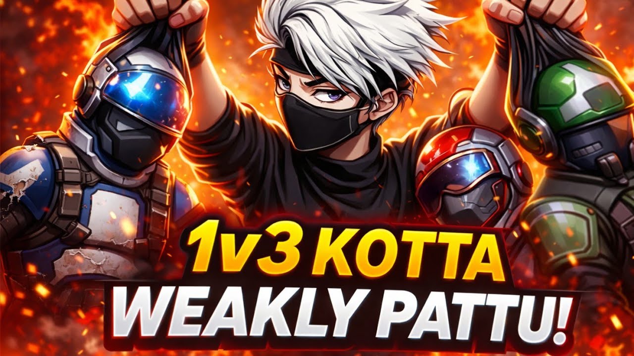 1v3 (4 rounds kottu) weakly pass giveaway pattu #freefiretelugu