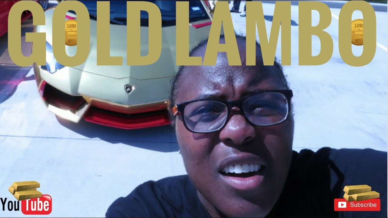 GOLD LAMBORGHINI AVENTADOR @BOARDWALK FERRARI