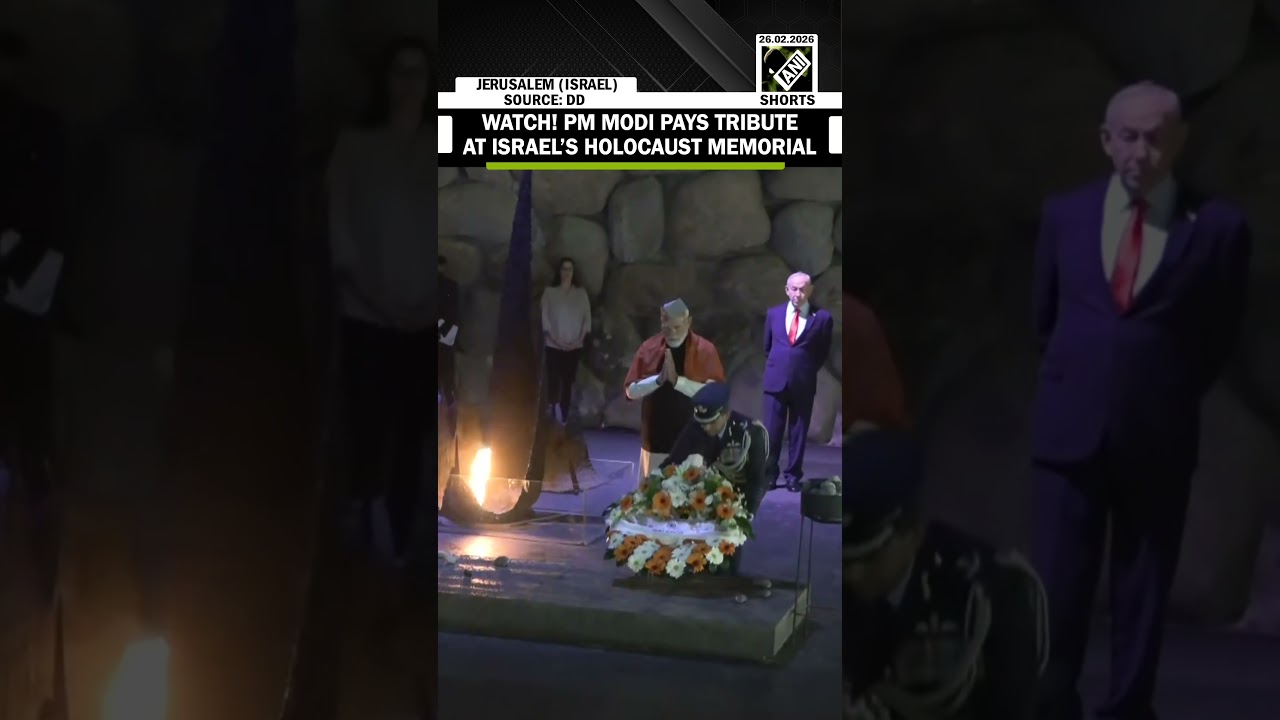 Prime Minister Narendra Modi pays tribute at Yad Vashem-Israel's Holocaust Memorial in Jerusalem