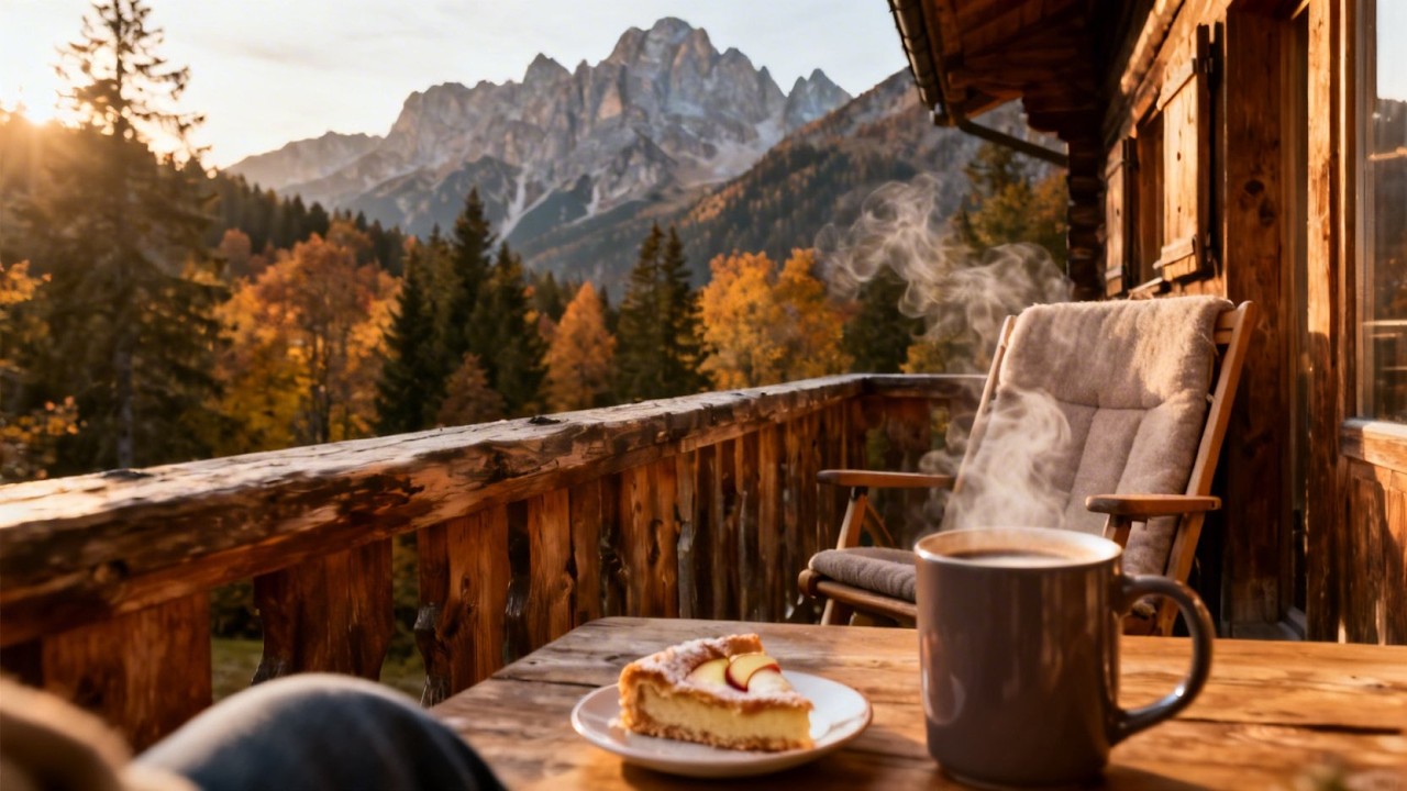 Hygge Herbst im Dorf 🏠 Kaminfeuer Vibes | Warm Alpine Village Jazz for Stress Relief & Focus