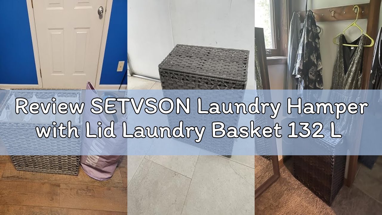 Review SETVSON Laundry Hamper with Lid Laundry Basket 132 L (35 Gal) Wicker Clothes Hamper, Handwove