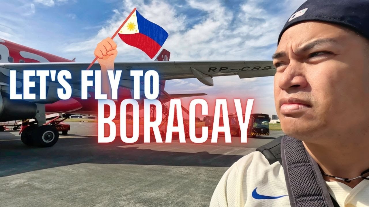 Flying to Boracay, Caticlan Philippines Airport, Food and Flight AirAsia Z217 4K 🇵🇭