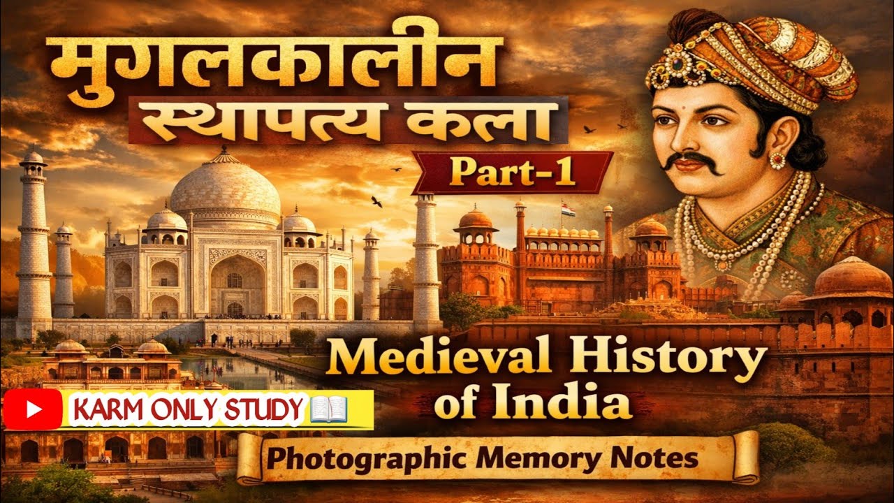 मुगलकालीन स्थापत्य कला Part-1 || Medieval History of India || Photographic Memory Notes ||