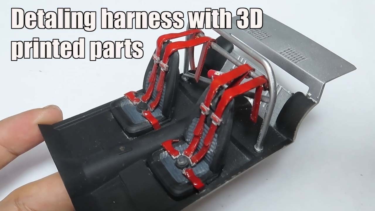 Modelling 3d parts harness detail for seat | Dodge charger Dominic revell modelkit