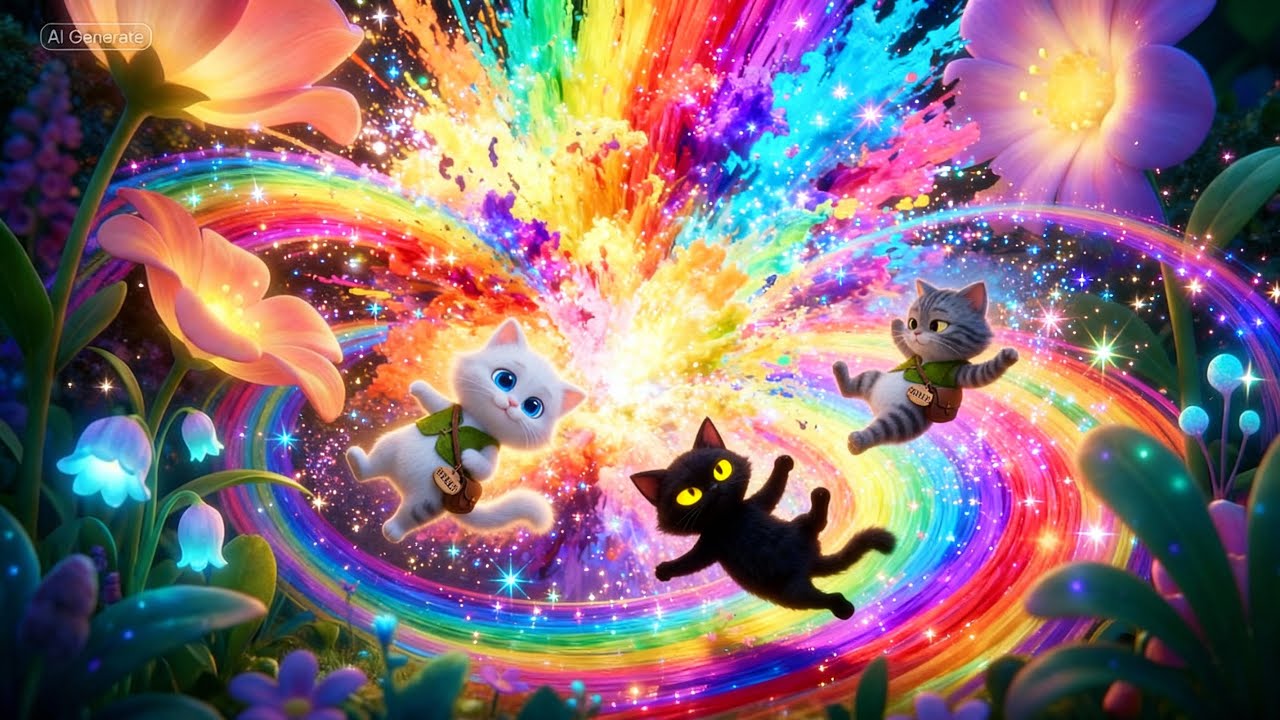 🐱✨ Sweet Kitten + Magic Fish = TOTAL DISASTER! 🌈 #aicats #aicatstories #story