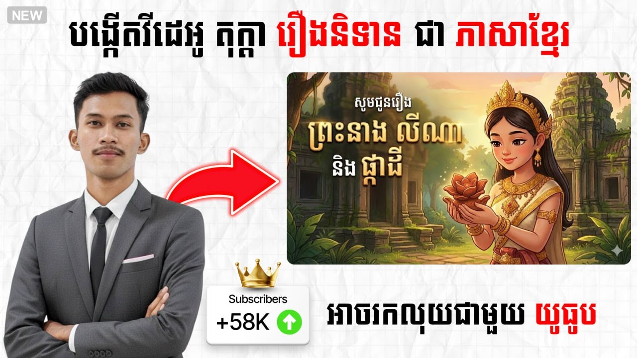 របៀបបង្កើតវីដេអូតុក្តា រឿងនិទាន ជាភាសាខ្មែរ ដោយប្រើ AI | How to Create Khmer Fairy Tale Using AI