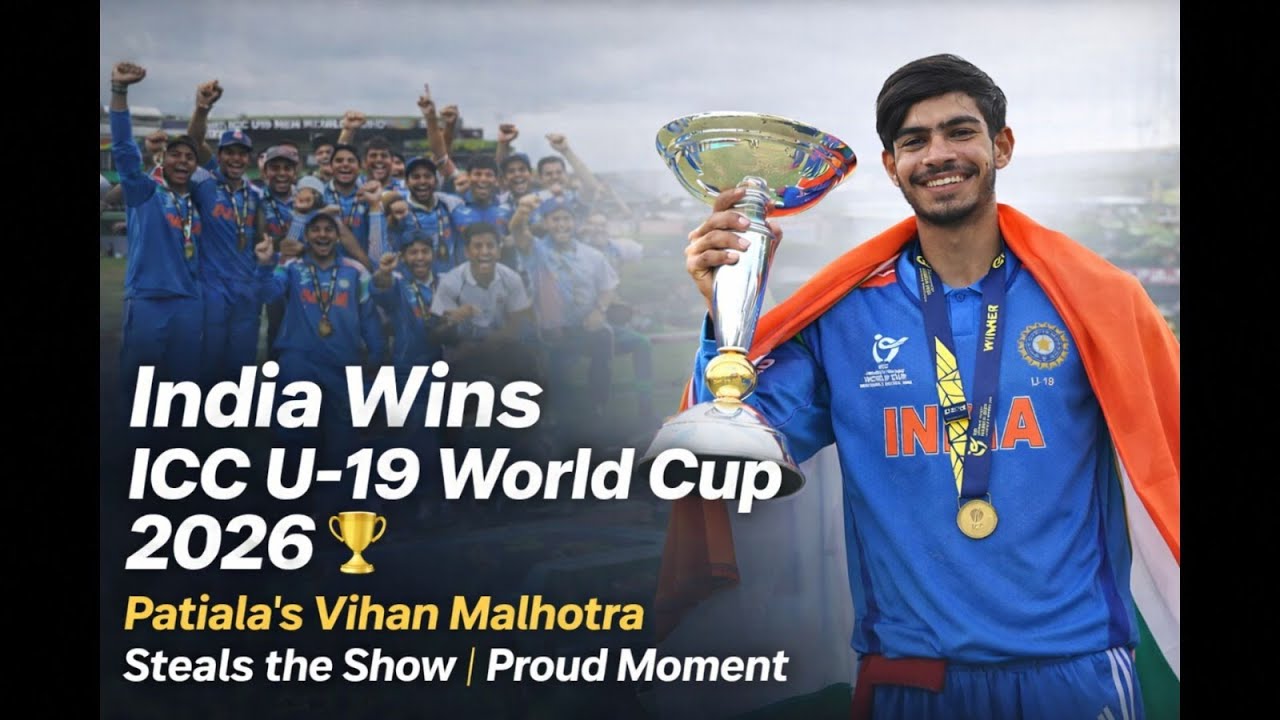 India Wins ICC U-19 World Cup 2026 🏆 | Patiala&rsquo;s Vihan Malhotra Steals the Show | Proud Moment