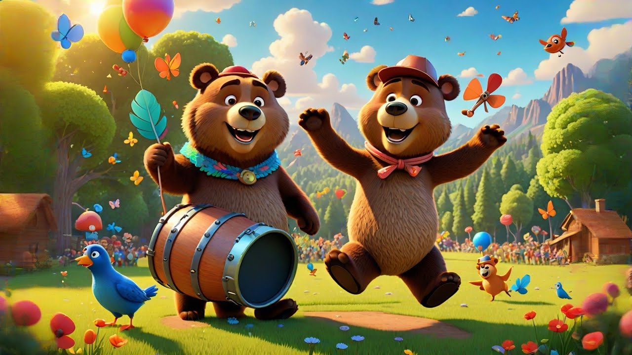 Six Little Bears Wear Funny Hats | Cute Counting Song for Kids | Animal Dress-Up Rhyme