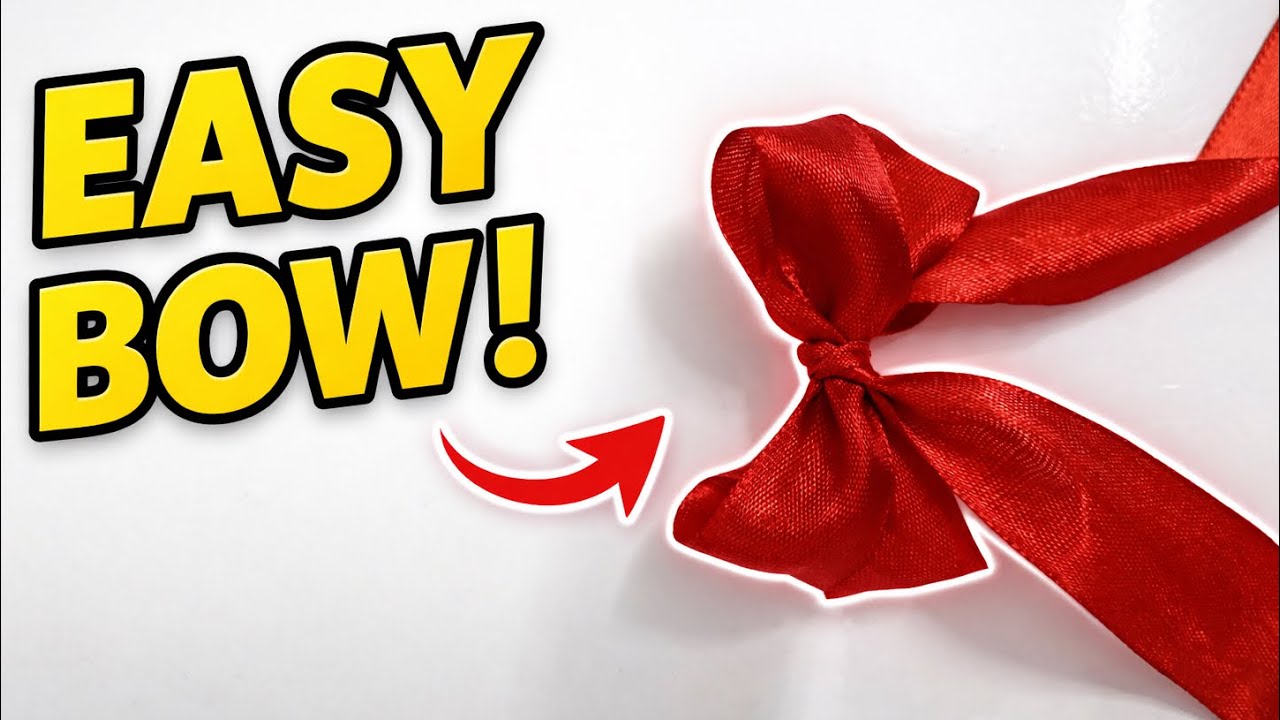 Easy Ribbon bow in just  below 40 seconds 🎀✨.           #ribbonbow #diycrafts #craftideas #handmade