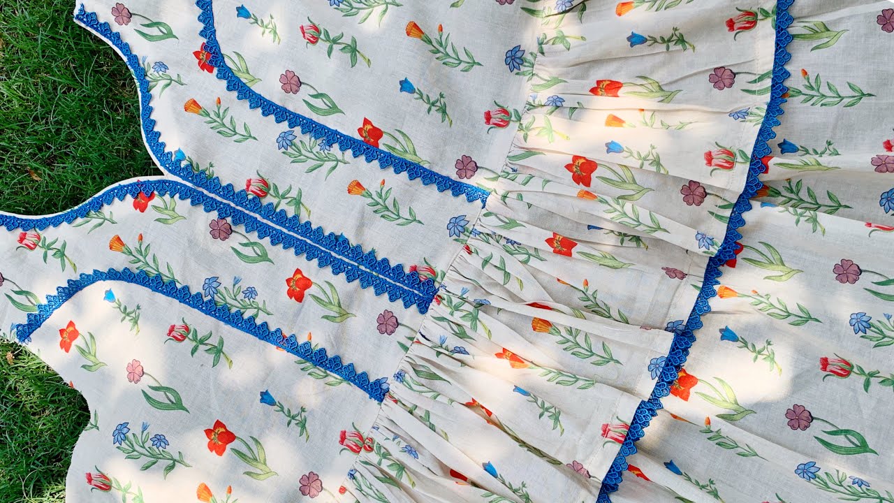 Frock design cutting and stitching | Double frill frock design