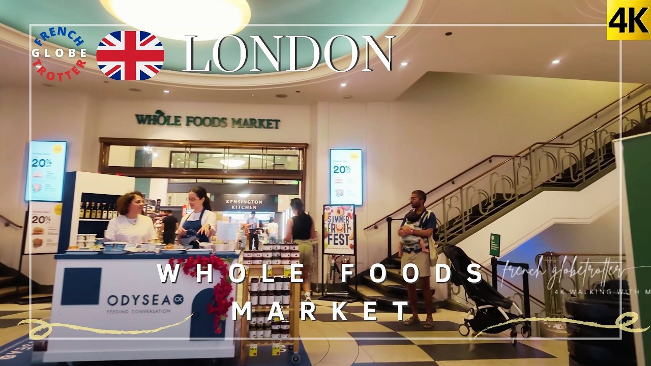 London Upscale Grocery Shopping Tour 🛒 WHOLE FOODS MARKET Kensington High Street 4K Luxury Walk
