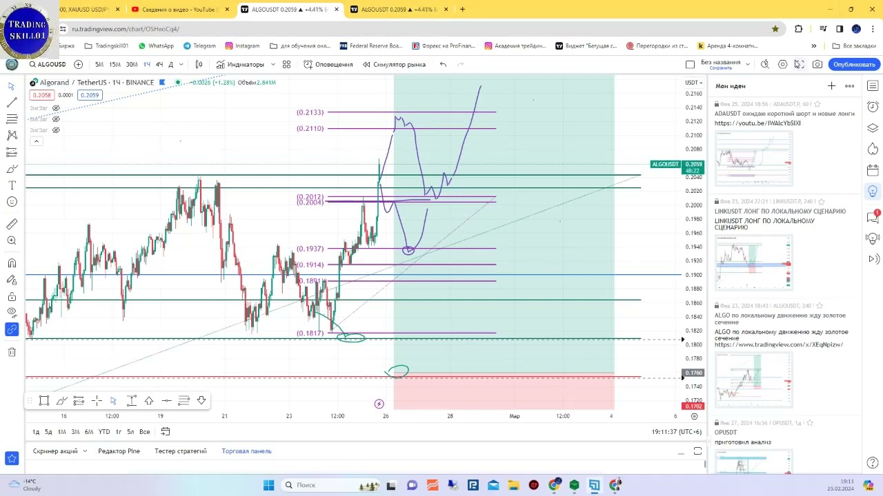 ALGOUSDT отработали идею