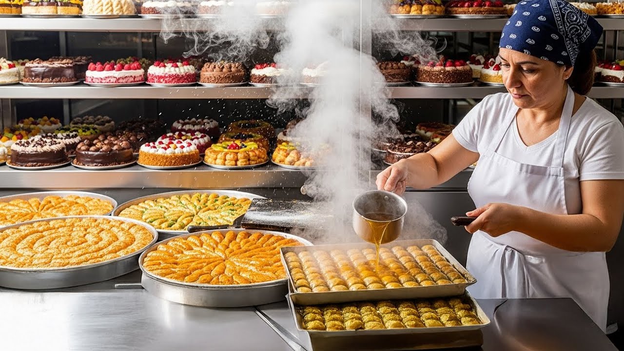 They Make Baklava AND Cakes! Full Turkish Bakery Process