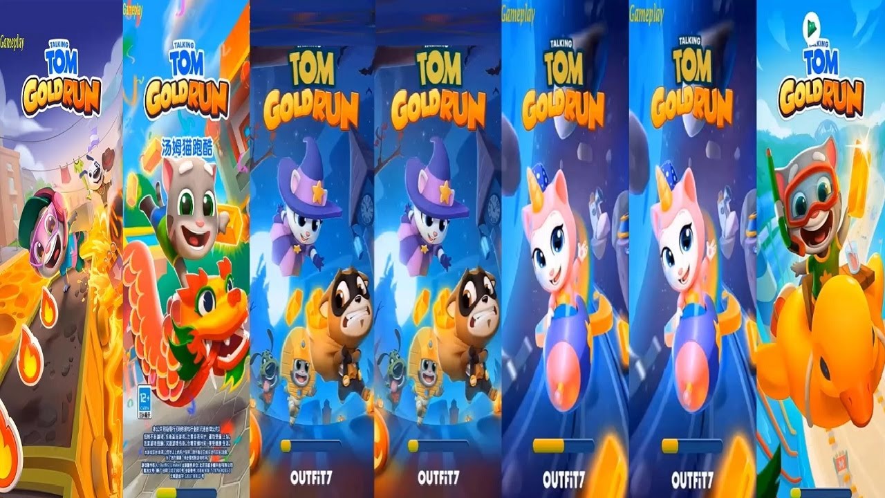 Talking Tom Gold Run Chinese Version Fortune Tom VS Streamer Tom  AGENT MUMMY WITCH ANGELA HALLOWEEN