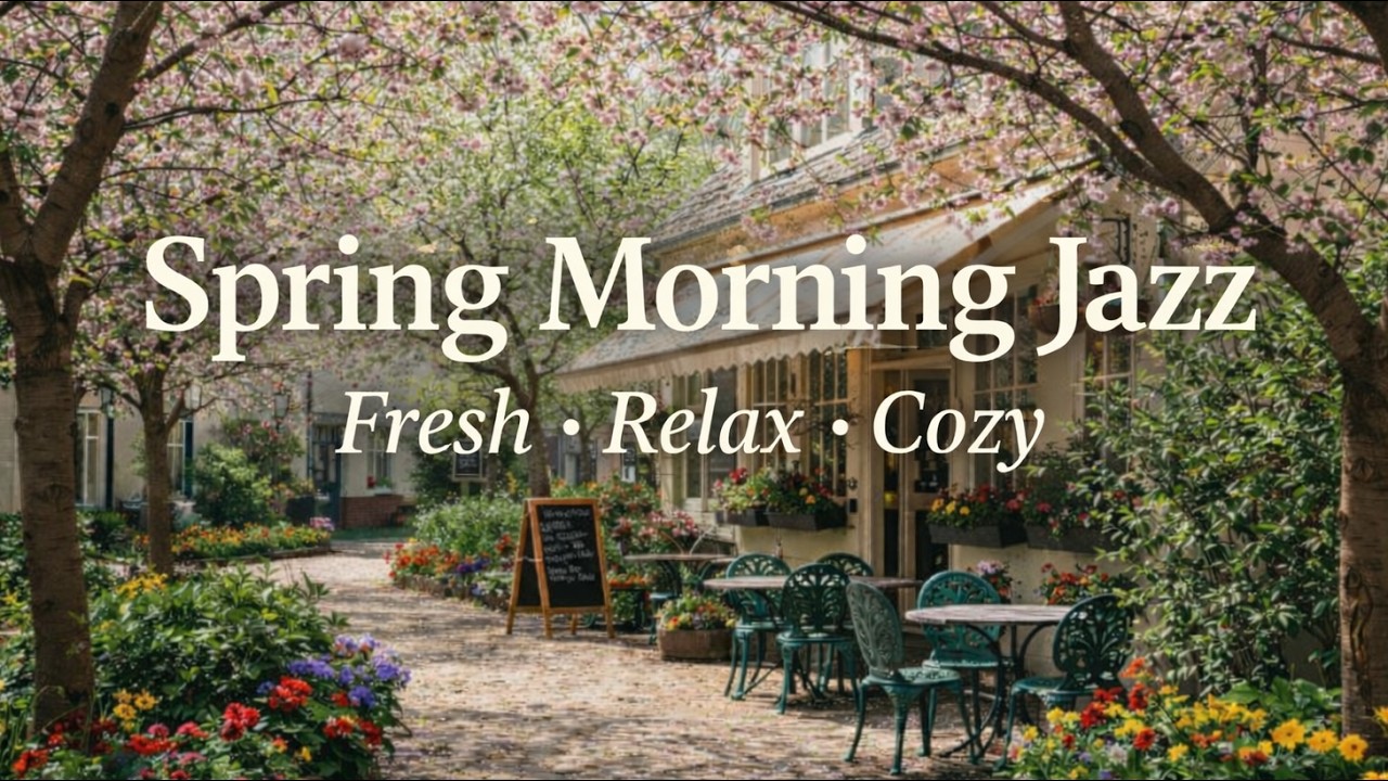Spring Cafe Morning Jazz 🌸 Relaxing Coffee Shop Music for Study, Work & Peaceful Mood3️⃣