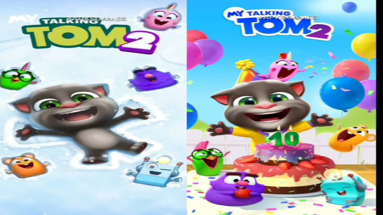 My Talking Tom 2 Christmas vs My Talking Tom 2 Celebrates Tom's Birthday Gameplay Android ios