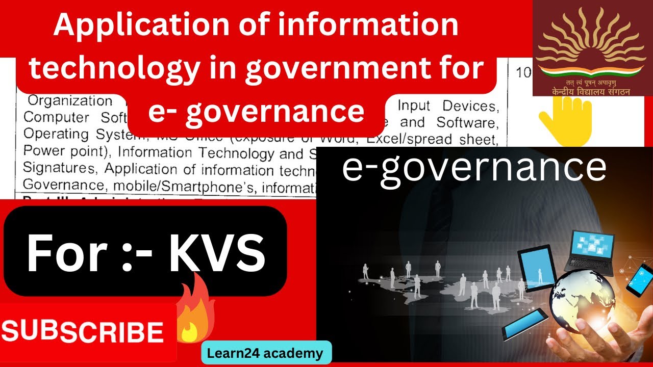 Application of information technology in government for e-governance #kvs_prt #kvstgtpgt #computer