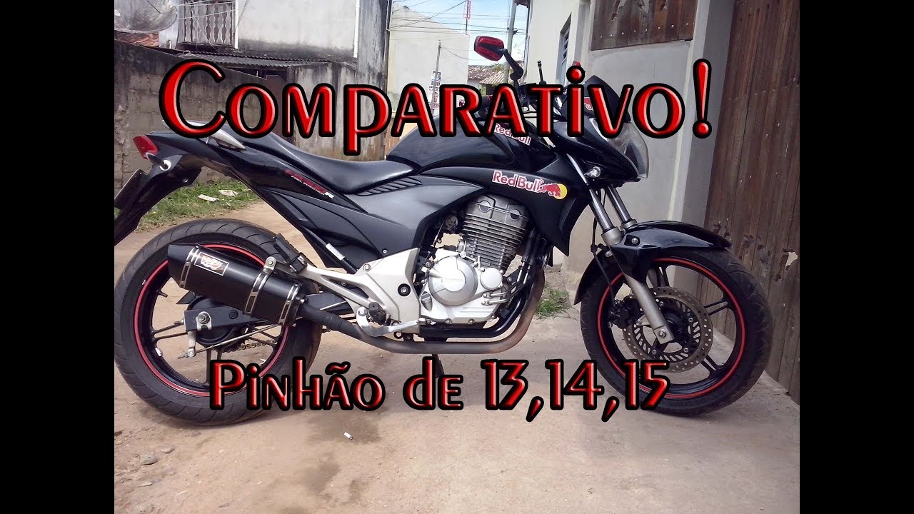 CB300 COMPARATIVO DEFINITIVO, PINHÃO DE 13 14 15.