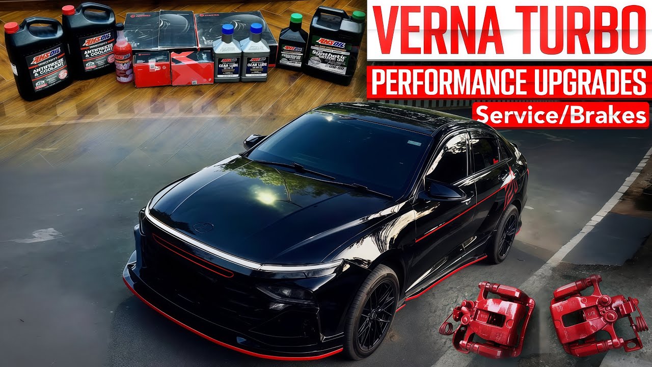 Hyundai Verna Turbo [Service/Brake] | AMSoil & Brembo | Drum To Disc Conversion 😍🚀