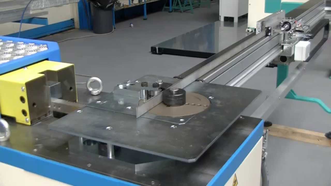PRESSA con ATTREZZO CURVABARRE ROTATIVO x PIEGA RETTANGOLO INOX