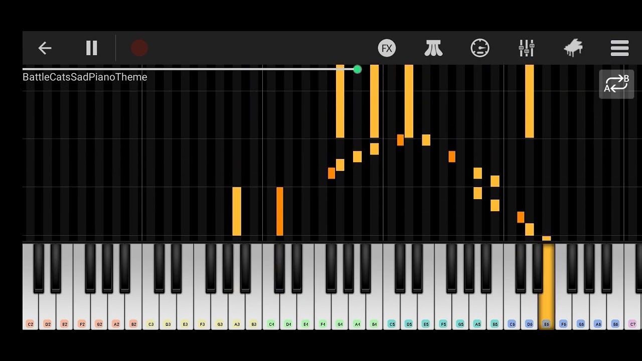 Battle Cats Sad Piano Theme (Piano Roll + Sheet Music in desc.)