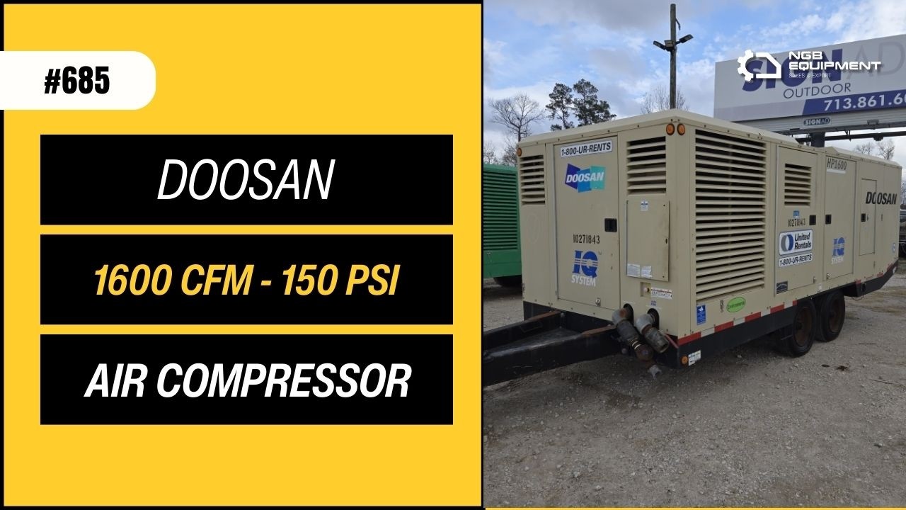 Doosan 1600 CFM  Portable Air Compressor- Cummins diesel engine (Great condition)