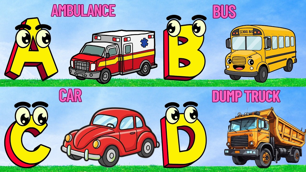 ABC Song Phonics, Transportation Song, ABC Song, Alphabet Educational Song A to Z for kids