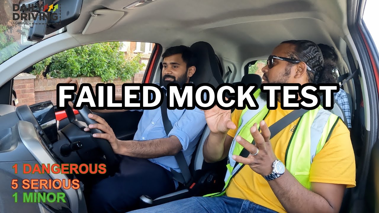 Failed Mock Driving Test UK-1 Dangerous fault-5 Serious faults and 1 Minor Faults