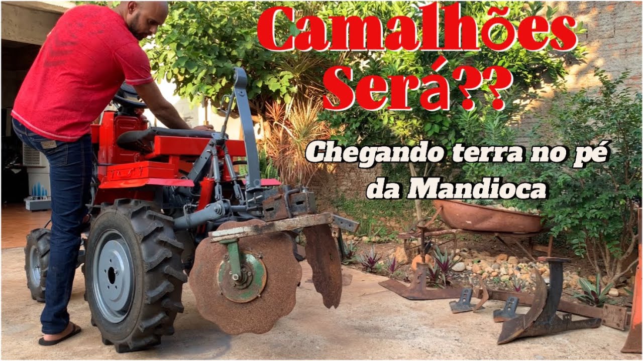 Mini trator caseiro chegando terra no pé da Mandioca 🌱 🌱 🚜!!!