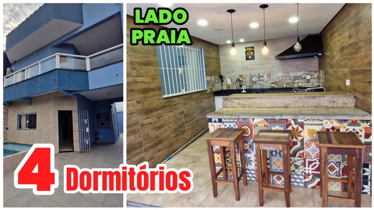 Sobrado com 4 dormitórios pertinho da praia 