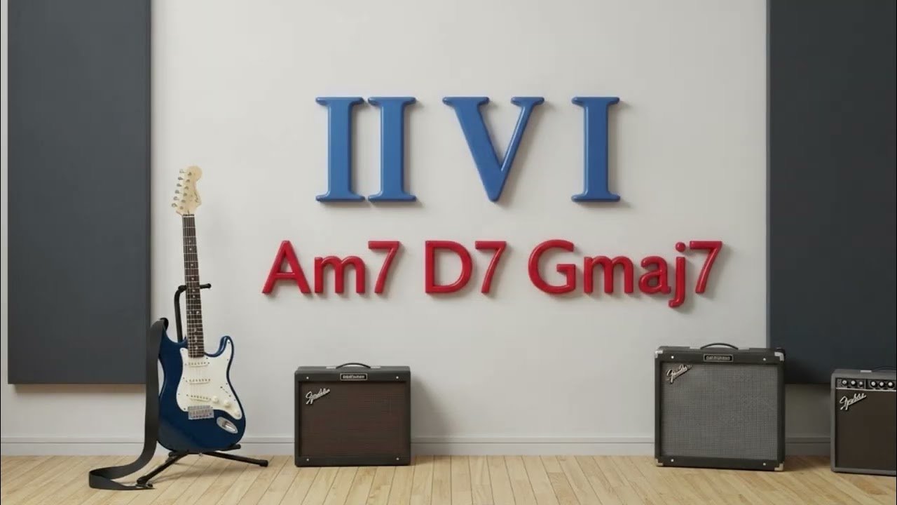 Guitar Jam Track G Major - Pop Funk Style 100 BPM (Am7 D7 Gmaj7) II-V-I