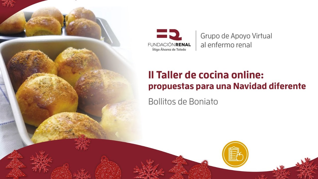 Bollitos de boniato. II Taller de cocina online para enfermos renales. Especial Navidad 2020