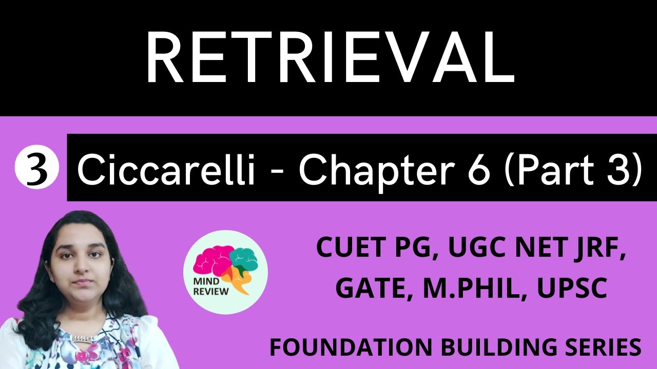 PSYCHOLOGY: Ciccarelli Chapter 6 | Part 3 |  RETRIEVAL - RECALL & RECOGNITION  | Mind Review