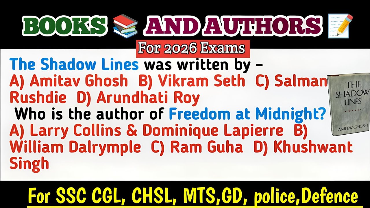 All Important Books 📚 and authors ✍️  for SSC CGL, CHSL, MTS, GD and all one day exams. 