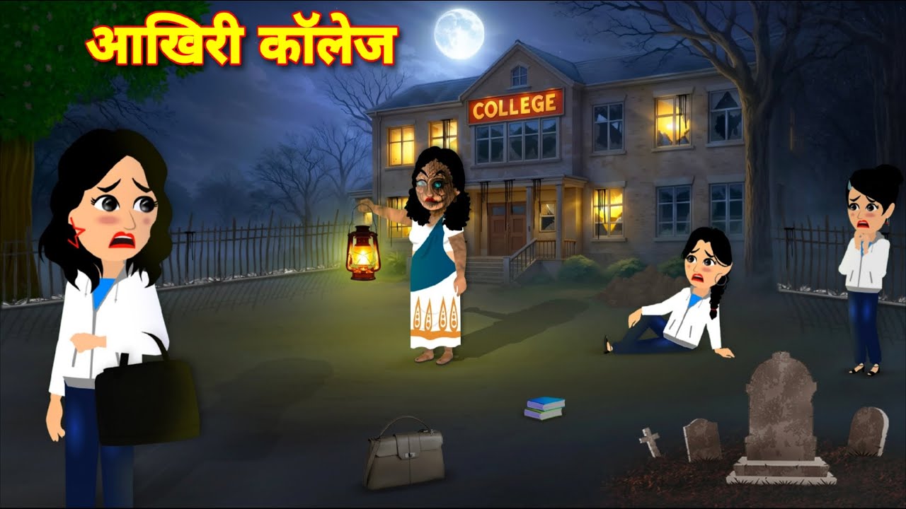 आख़िरी कॉलेज 😱 | Horror Story in Hindi | Bhootiya cartoon | bhootiya college | bhoot wala video
