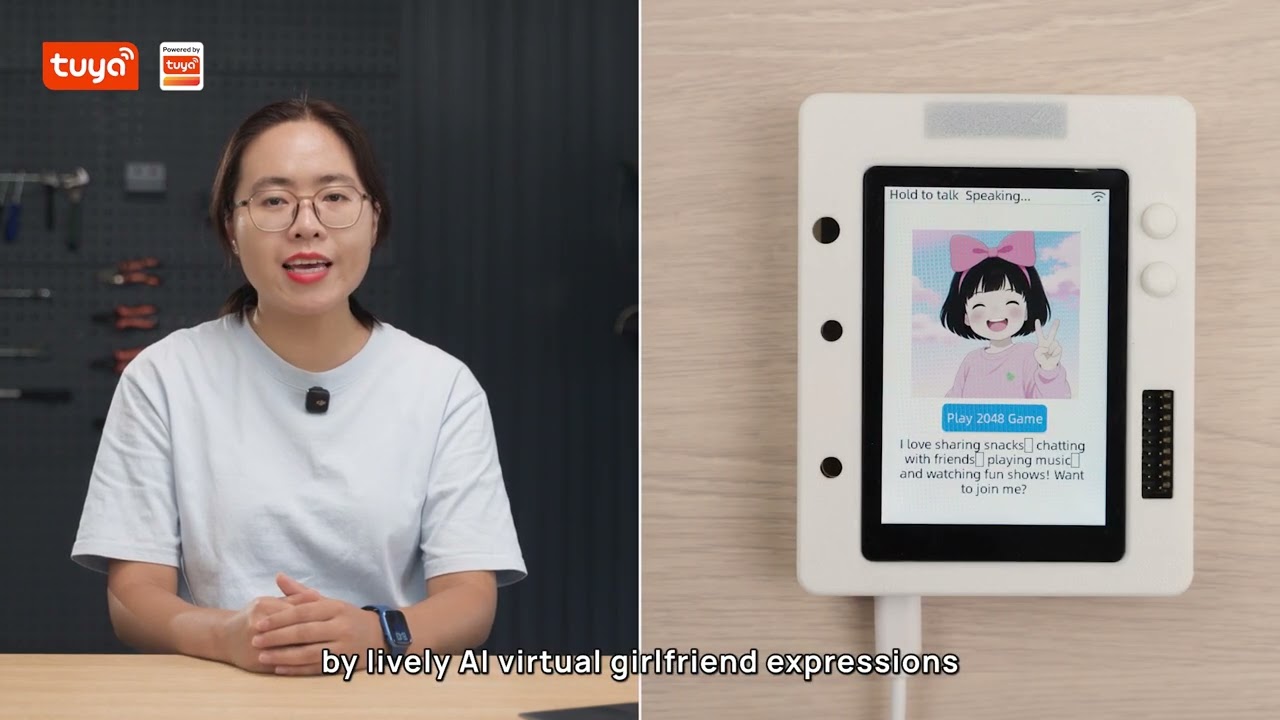 AI Virtual Girlfriend Hardware Demo with Emotion Responsive Expressions