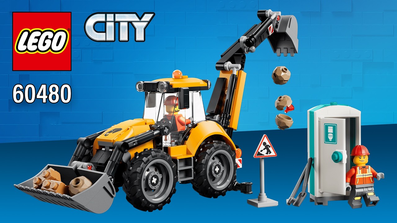 LEGO City Желтый экскаватор-погрузчик (60480) [301 деталь] Пошаговая инструкция по сборке @TopBri...