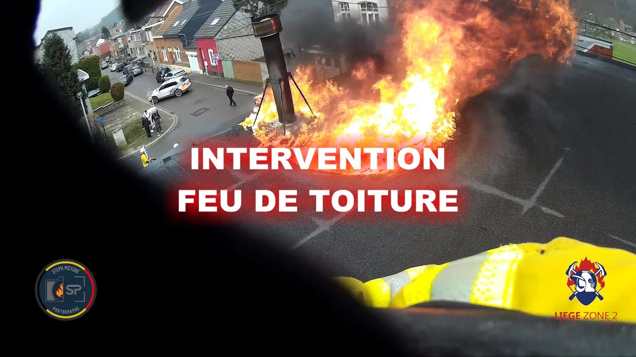 Pompiers de Liège 2023 🎥... Feu de toiture 🔥