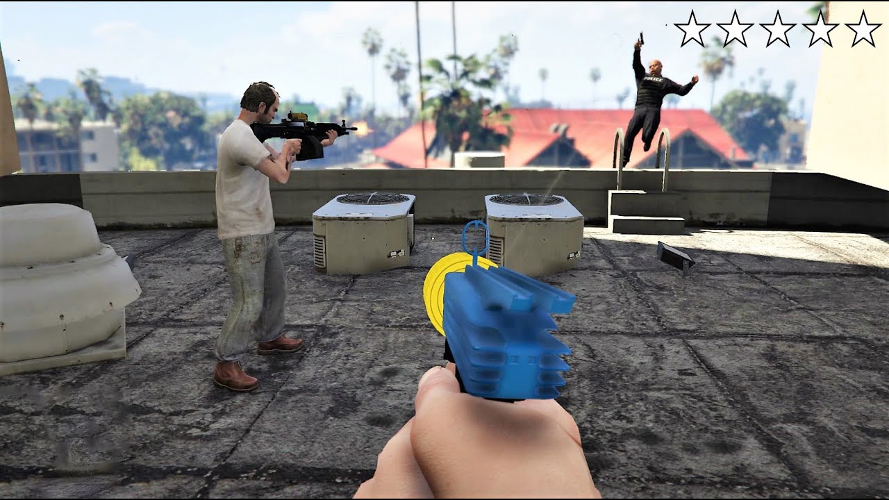 GTA 5 - Michael's FIVE STAR COP BATTLE (GTA V Funny Moments)