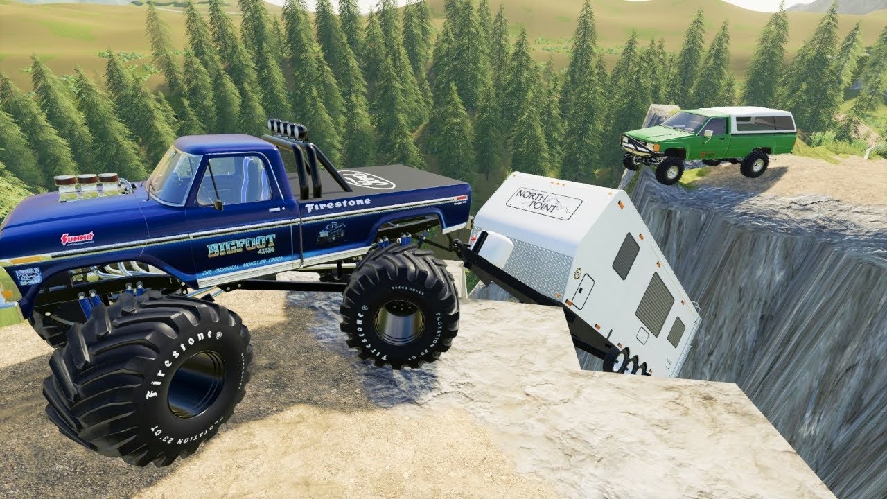 Extreme camping on dangerous mountain | Farming Simulator 19 camping and mudding
