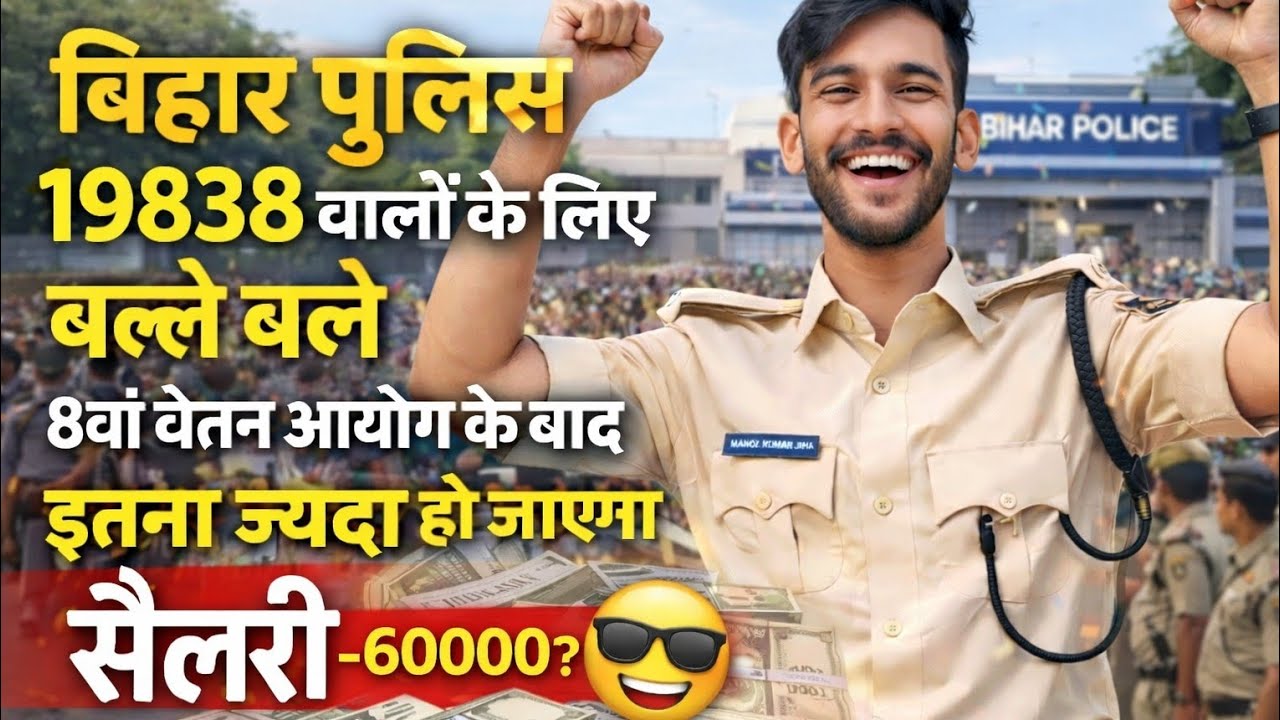 बिहार पुलिस 19838 वालों के लिए बड़ी खुशखबरी 🎉 8वां वेतन आयोग लागू होते ही सैलरी ₹50,000 से ₹60,000?