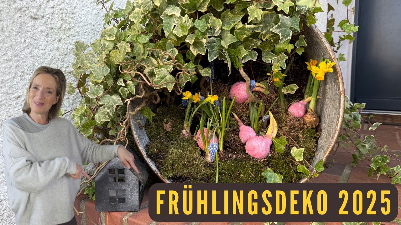Frühlingserwachen vor der HAUSTÜR 🩷 eine umgedrehte Sache mit Frühblühern 🧡