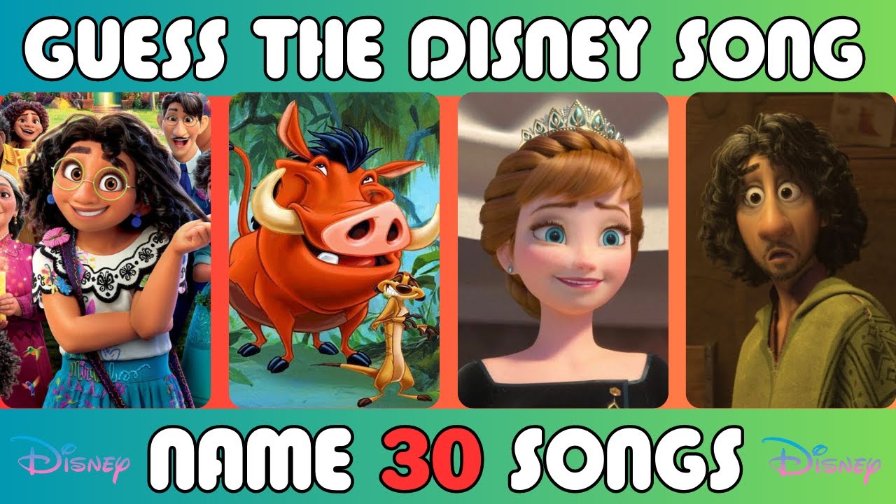 DISNEY QUIZ - GUESS THE DISNEY SONG - DISNEY 30 SONGS CHALLENGE - LEVEL HARD 2023...