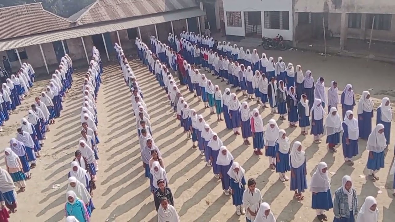 প্রাত্যহিক সমাবেশ। শহীদ স্মরণিকা  উচ্চ বিদ্যাপীঠ। কসবা, ব্রাক্ষণবাড়িয়া। 