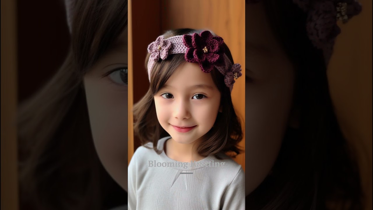 Kids knitted flower headband pattern inspiration 