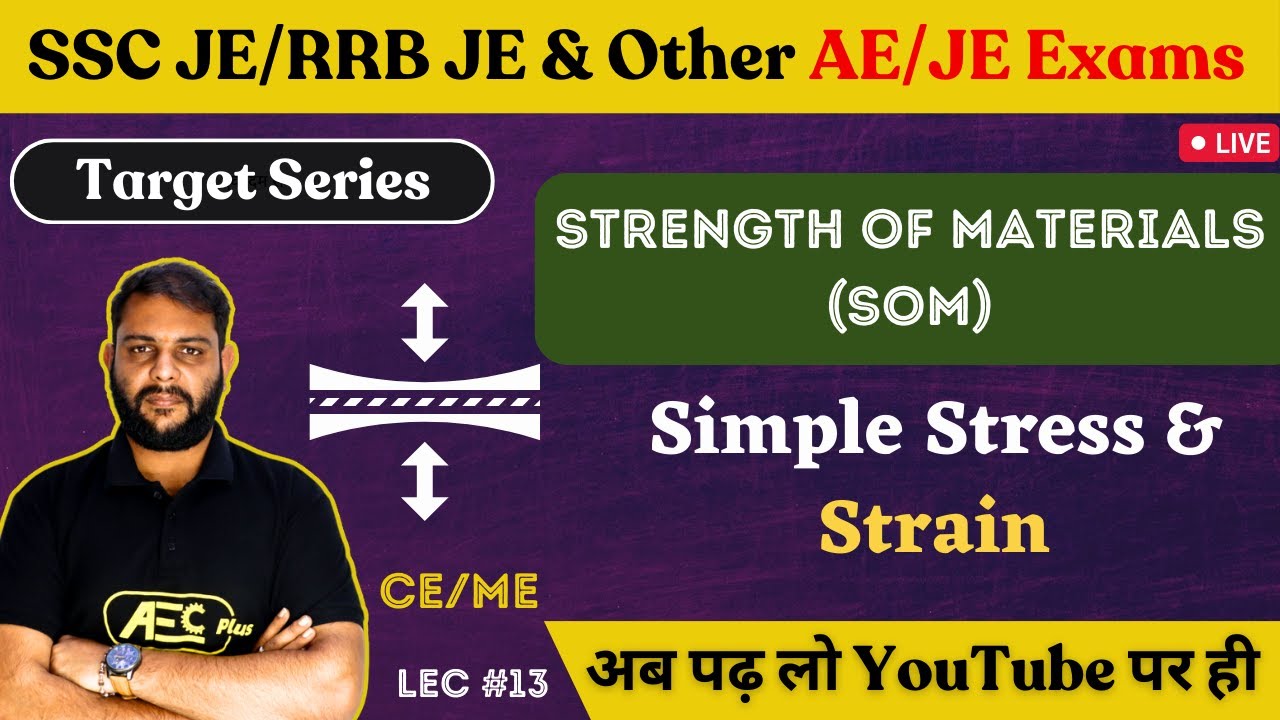 Simple Stress & Strain-Strength of Materials(SOM)-CivilEngineering/ME|SSC JE 2023/RRB JE 2023/DDA JE